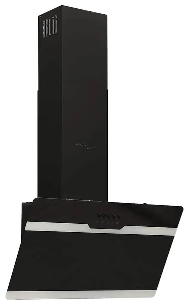vidaXL Wandafzuigkap 60 cm staal en gehard glas zwart
