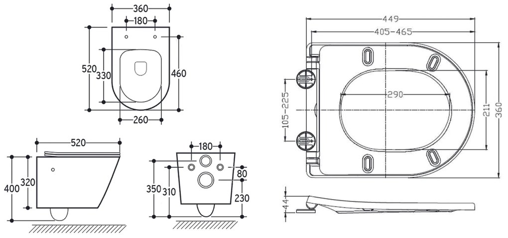 Mueller Afesta randloos toiletpot met bidetsproeier warm/koud en dunne softclose zitting zwart mat