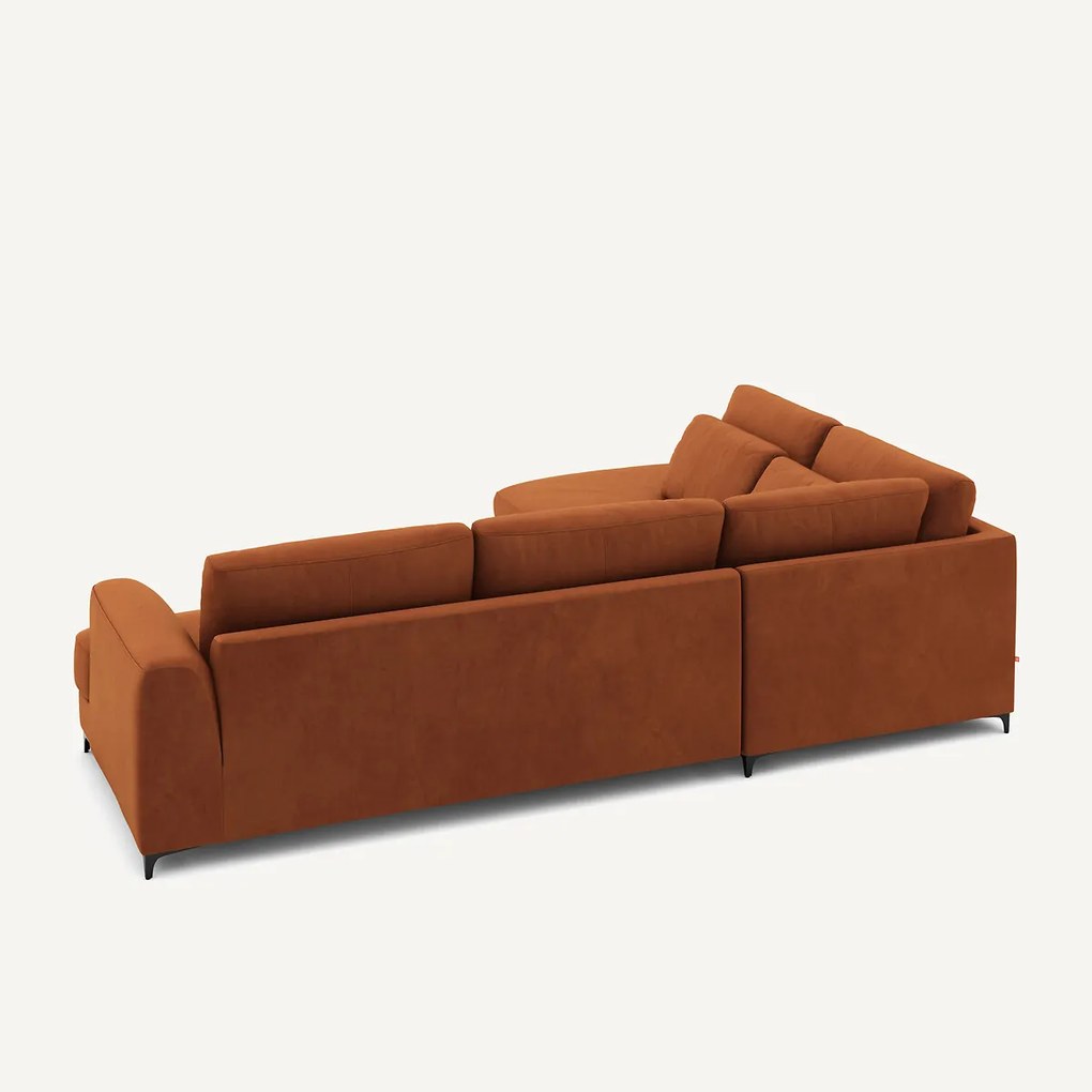 Omvormbare hoekbank links, fluweel, Marsile