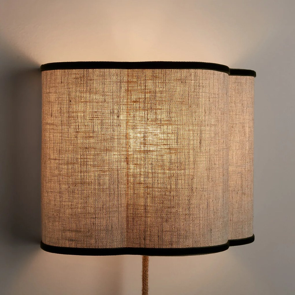 Wandlamp in linnen en fluweel, THADE