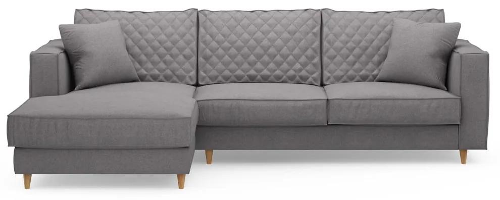 Rivièra Maison - Kendall Sofa With Chaise Longue Left, oxford weave, steel grey - Kleur: grijs