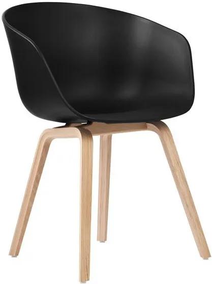 Hay AAC22 stoel met gelakt onderstel kuip zwart
