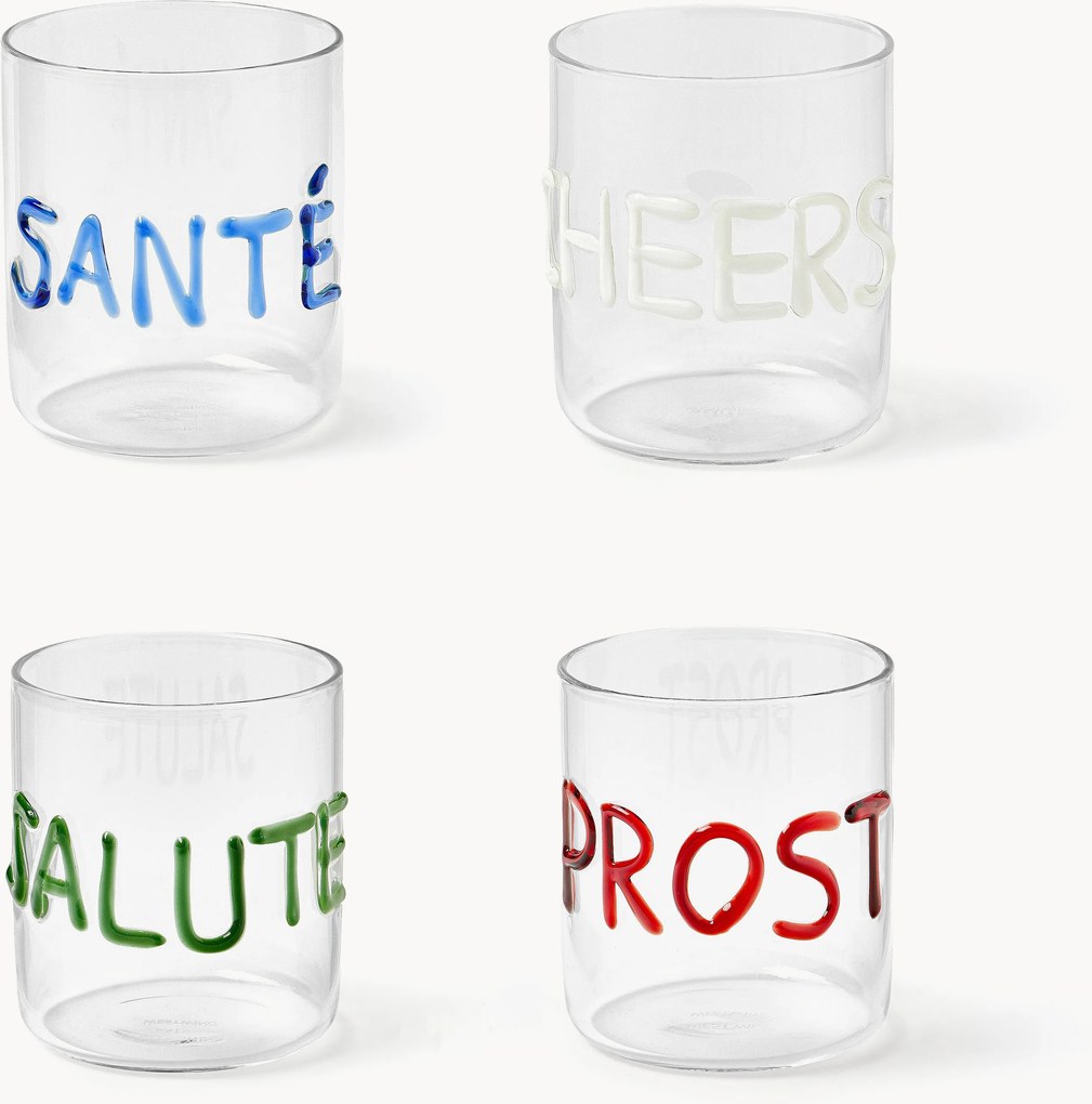 Mondgeblazen tumblers Tutti, 4-delig