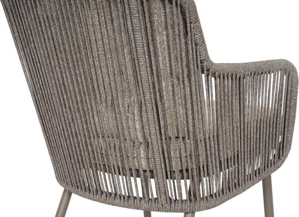 Tuinset Ronde Tuintafel 6 personen 158 cm Rope Taupe  Santika Furniture Santika