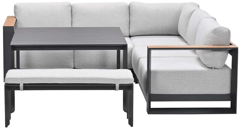 Garden Impressions Malakka lounge dining set 5-delig - valley sand - light teak look
