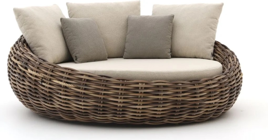 Tuinbed Apple Bee | Wicker (vlechtwerk) | Taupe - Naturel - Bruin | Ligstoel tuin | Strandbed  | Kees Smit Tuinmeubelen