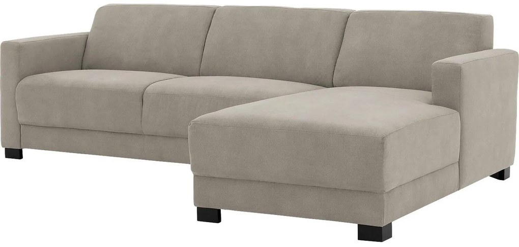 Goossens  My Style lichtgrijs, microvezel, 2,5-zits, stijlvol landelijk met chaise longue rechts