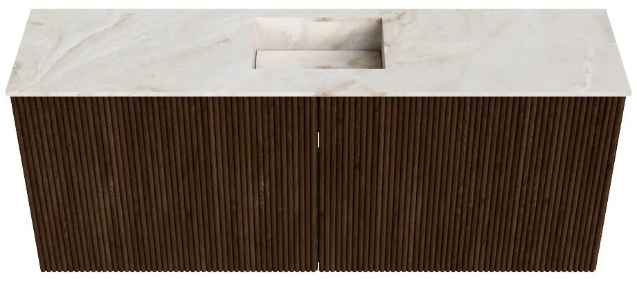 Mondiaz Joya DLux 100cm toiletmeubel walnut met wastafel faye midden 1 kraangat frappe