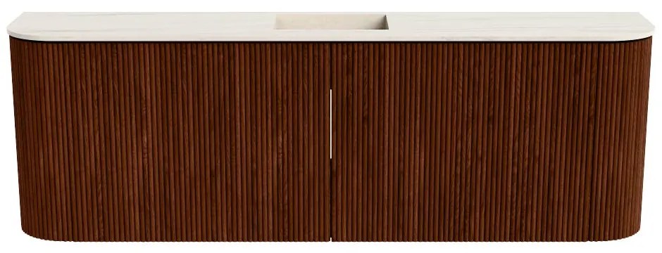 Mondiaz Joya DLux 125cm toiletmeubel ronding links/rechts ruby met wastafel faye midden 1 kraangat meli