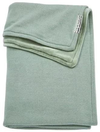 Knit Basic ledikantdeken met velours 100x150 cm stone green
