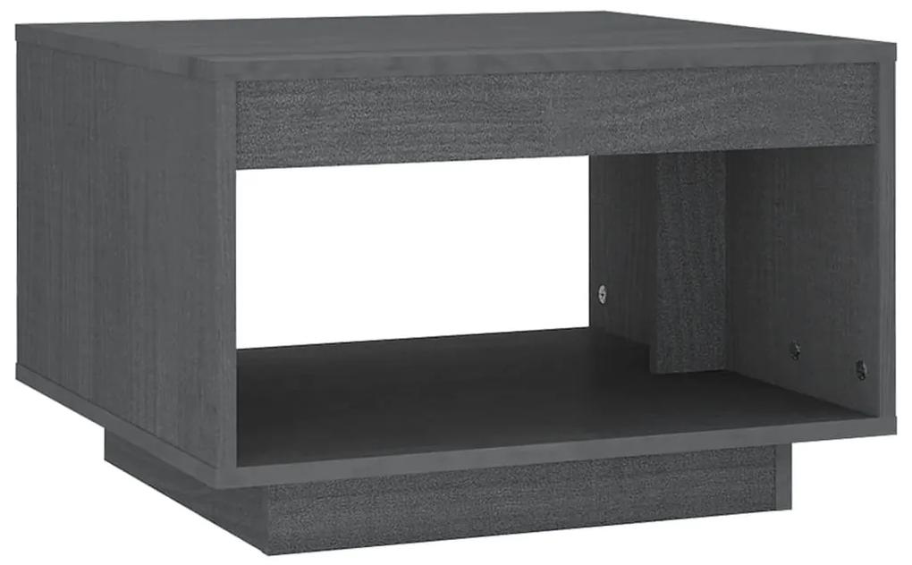 vidaXL Salontafel 50x50x33,5 cm massief grenenhout grijs
