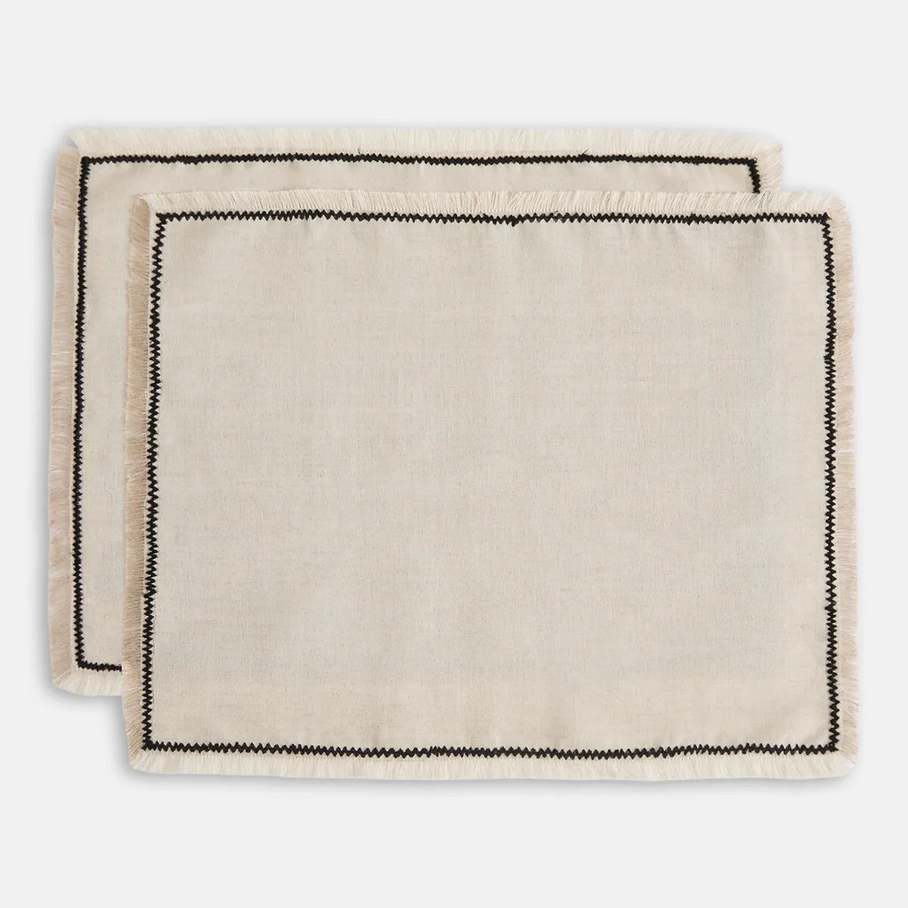 Set van 2 placemats linnen/katoen Menorca
