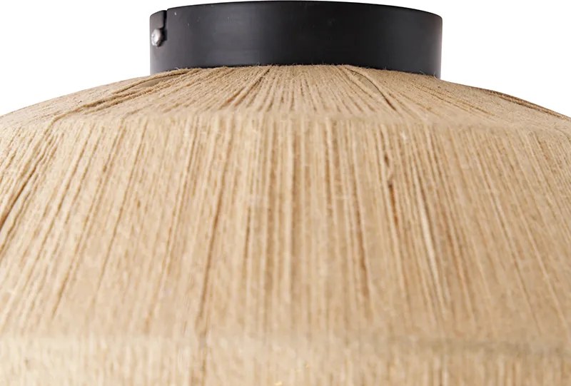 Oosterse plafondlamp zwart met touw - Riki