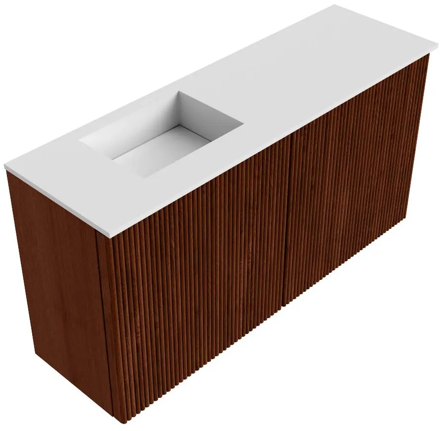 Mondiaz Joya 80cm toiletmeubel ruby met wastafel faye links 1 kraangat talc