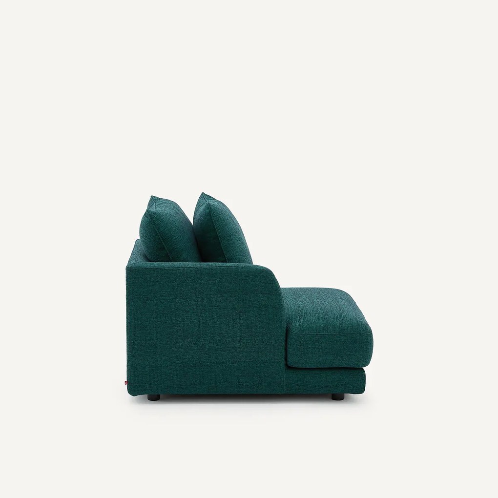 Halve bank links, modulair, van gevlekt canvas, TIBERIO