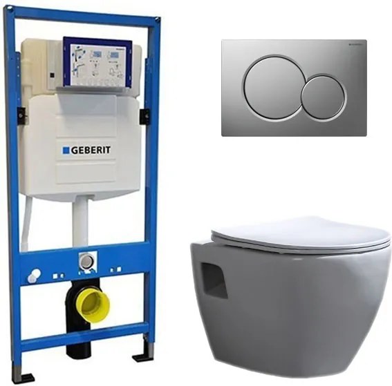 Geberit UP 320 Toiletset - Inbouw WC Hangtoilet Wandcloset - Daley Flatline Geberit Sigma-01 Mat Chroom