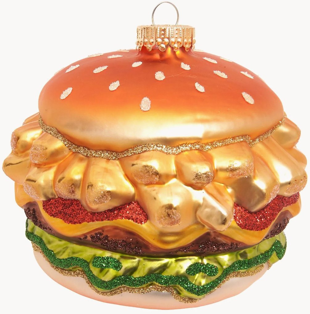 Handbeschilderde kerstboomhanger Burger