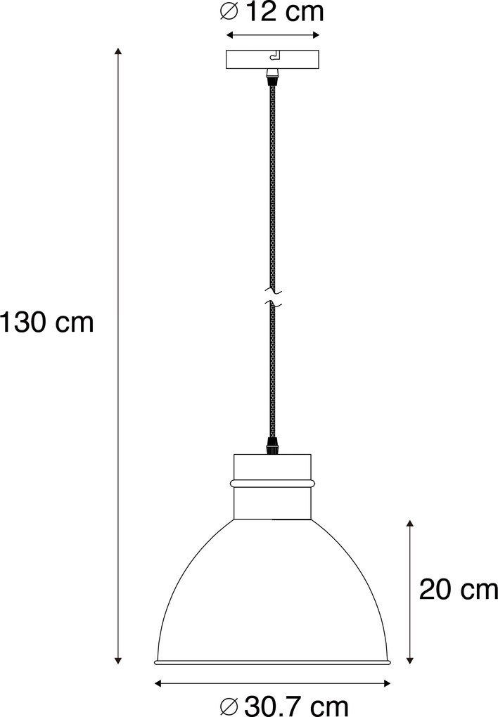Set van 3 landelijke hanglampen grijs - Dory