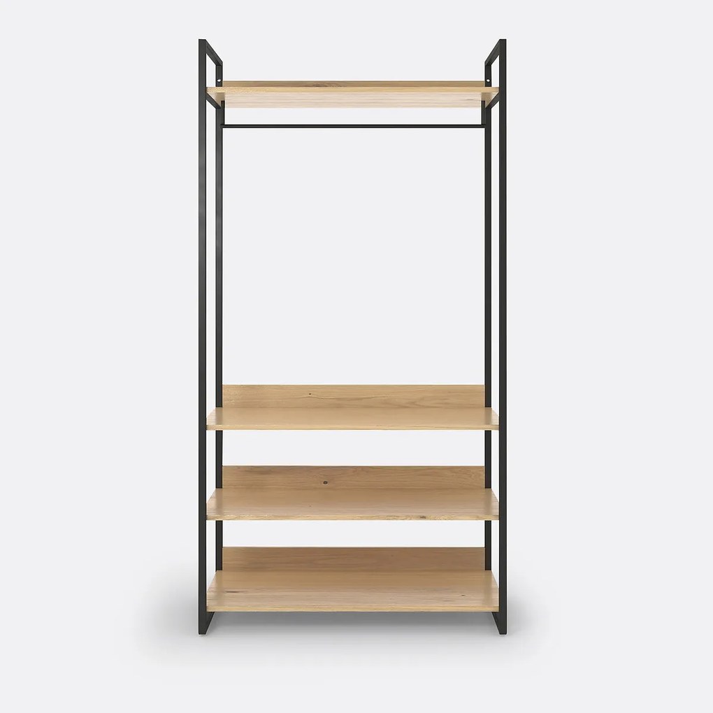 Grote module met 3 legplanken en 1 hangstaaf, HIBA