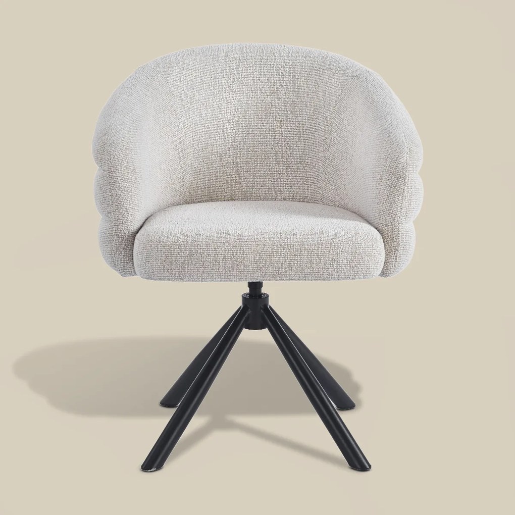 Moderne Draaibare Eetkamerstoel Beige