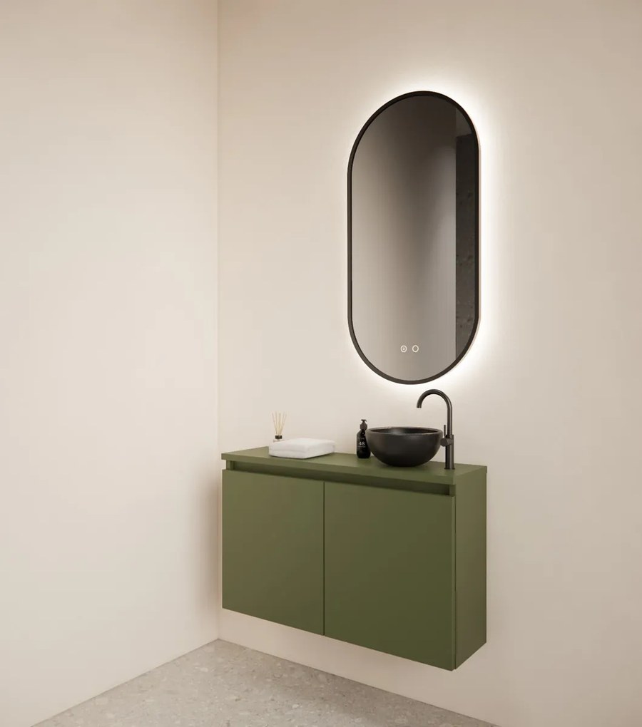 Gliss Design Echo toiletmeubel 80cm olijfgroen