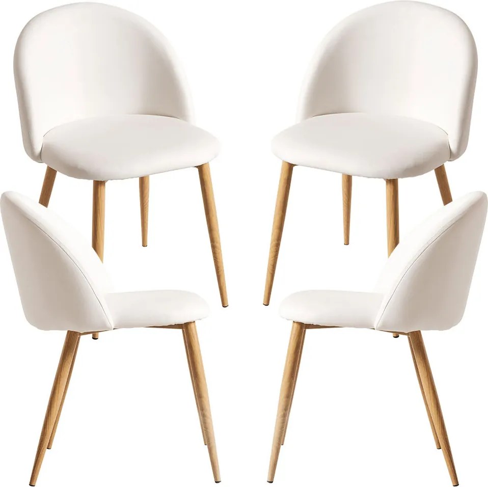 Set 4 Vint Kunstlederen Stoelen