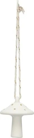 Hanger, porselein, paddenstoel, wit en goud