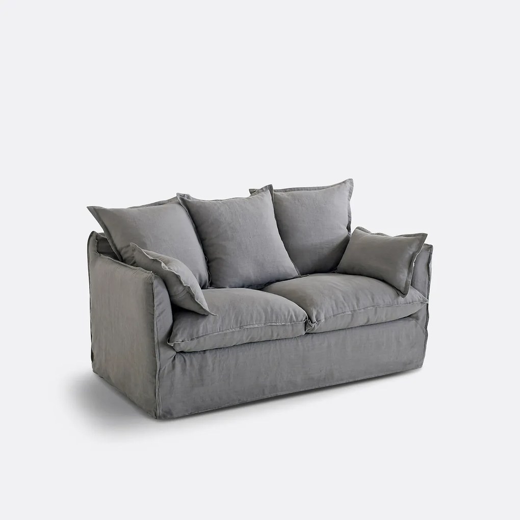 Bank, 2-, 3-, 4- of 5-zits, afneembare hoezen, gekreukt linnen, Odna