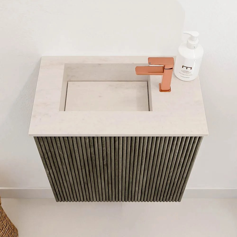 Mondiaz Joya DLux 40cm toiletmeubel shadow met wastafel faye links 1 kraangat meli
