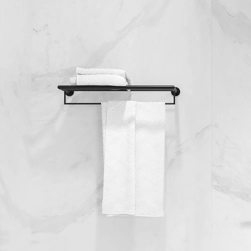 Geesa Nemox handdoekrek met plateau 62,4cm zwart