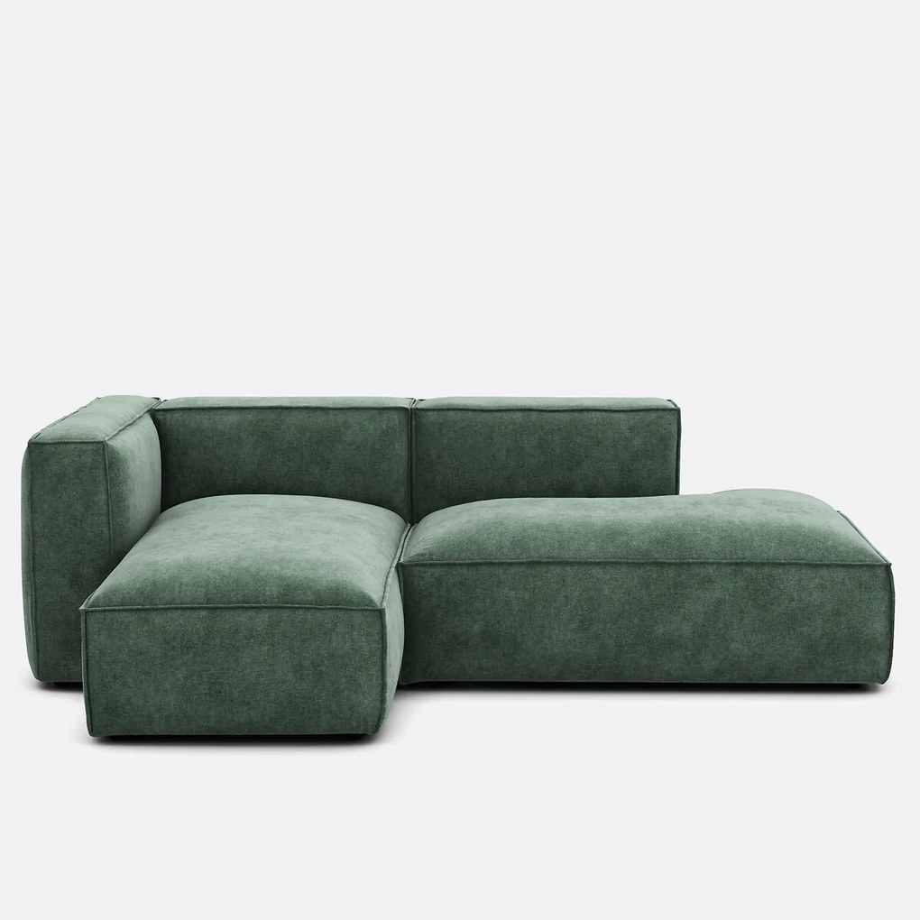 Loungebank element rechts voor modulaire bank, in fluweel met structuur, SEVEN