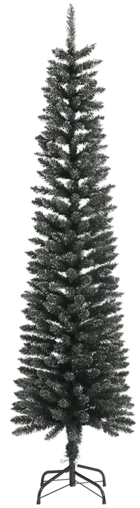 vidaXL Kunstkerstboom met standaard smal 210 cm PVC groen