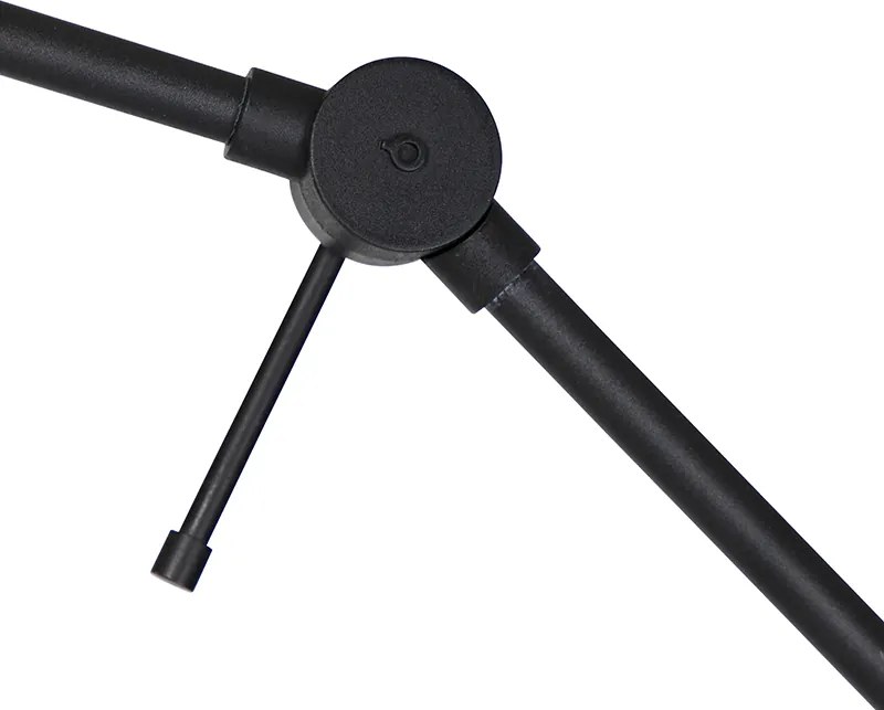 Vloerlamp zwart verstelbaar met bruin en beige gestreepte kap 50cm - Editor