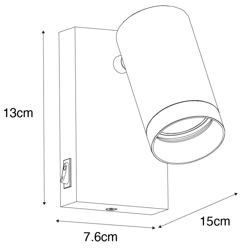 Moderne wandlamp zwart verstelbaar met schakelaar - Jeana Luxe