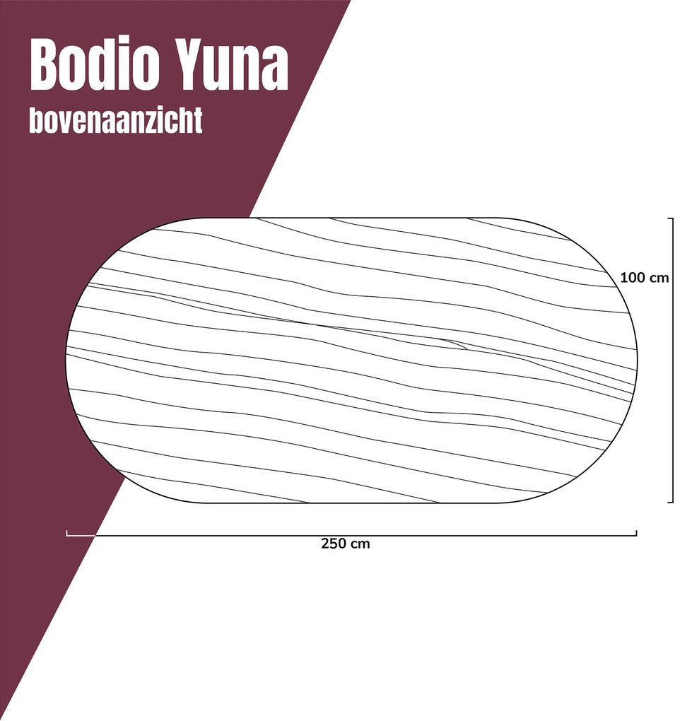 Ovale Eettafel Walnoot Japandi 250 Cm - 250 X 100cm.