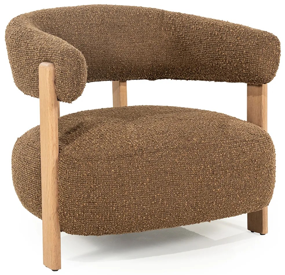 Armleuningstoel Boucle Bruin