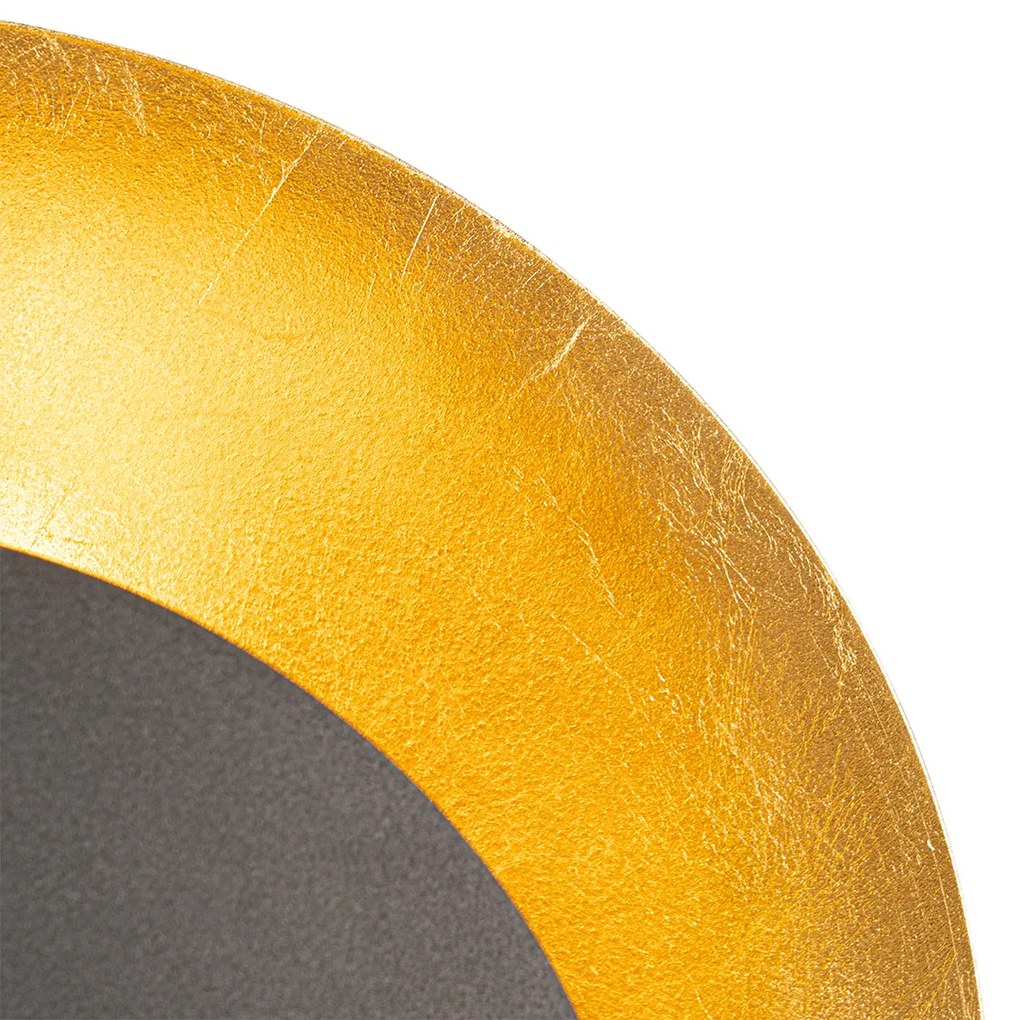 Art Deco wandlamp zwart met goud - Emilienne