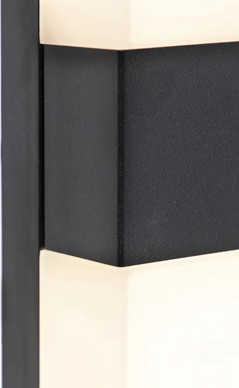 Buitenwandlamp zwart IP44 incl. LED met bewegingsmelder - Dualy