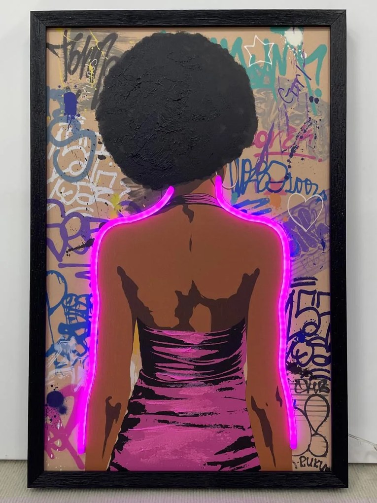 Neon Art Woman Back