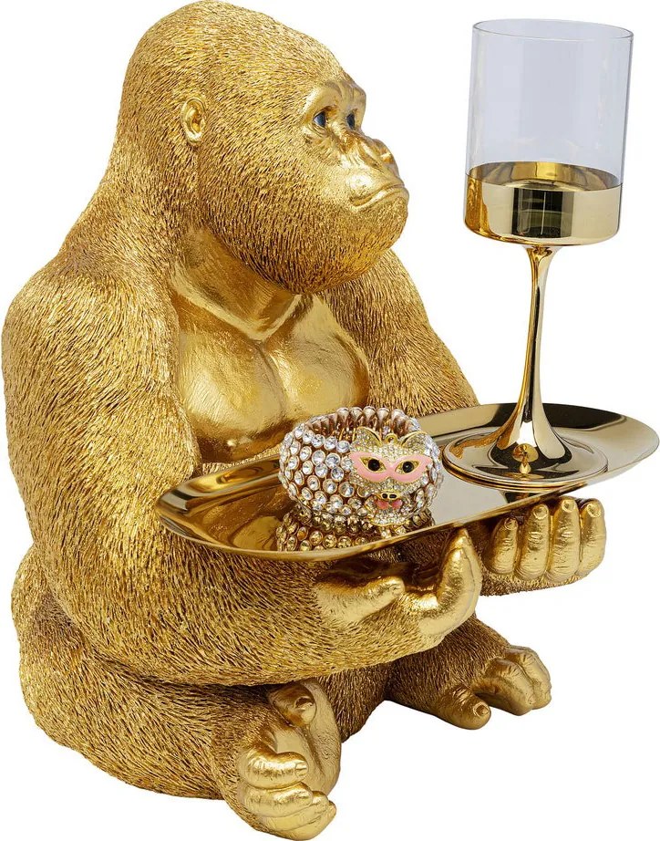 Gouden Gorilla Met Dienblad