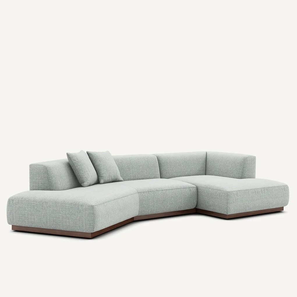 Rechtse open hoekbank in gespikkelde stof, Jacopo