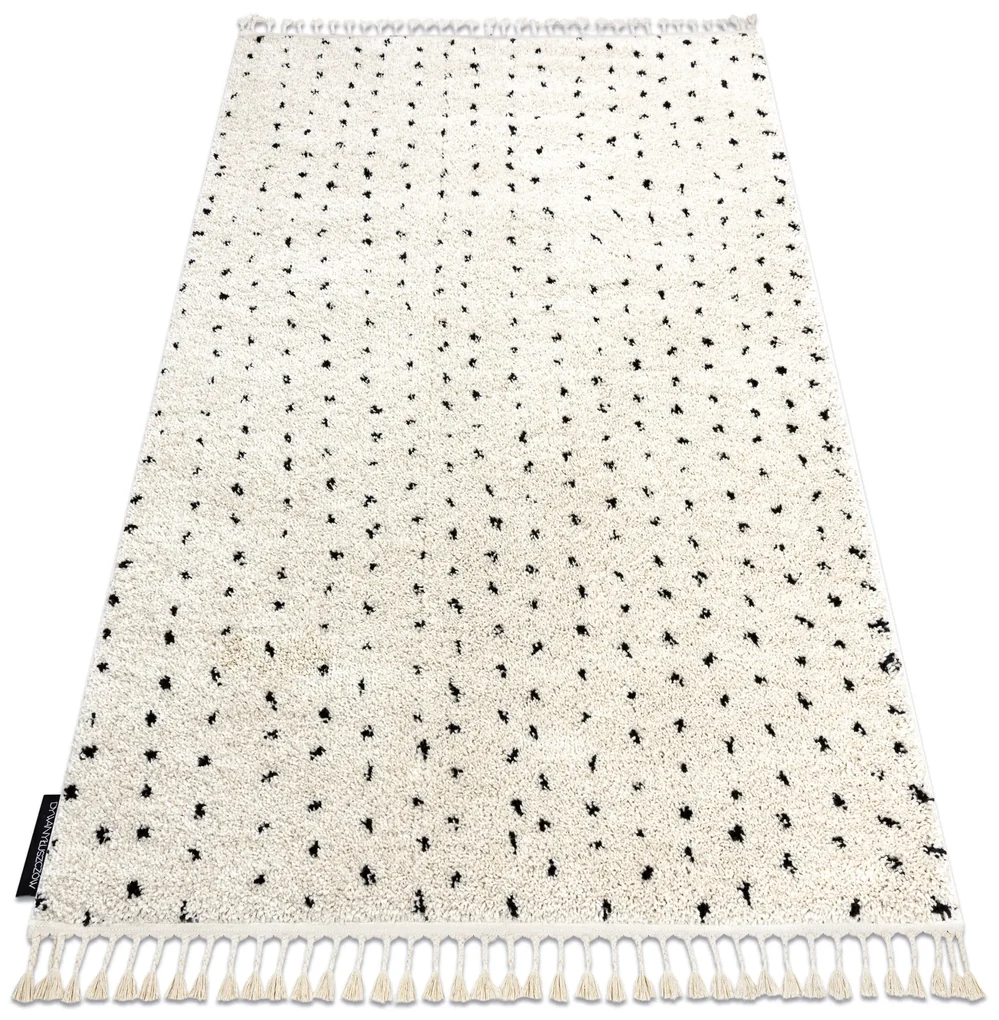 Tapijt BERBER SYLA B752 stippen ,  crème rand ,  Barber , marokkaanse shaggy