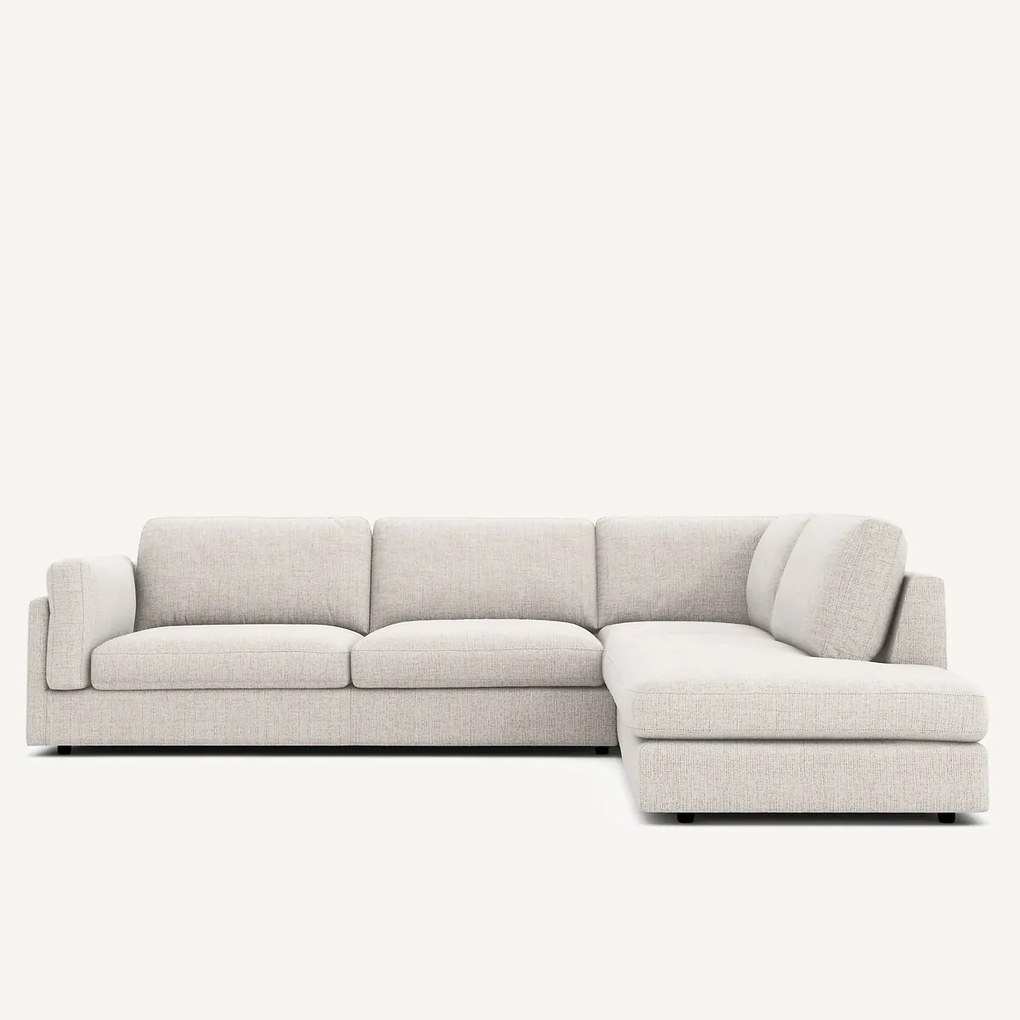 Hoekslaapbank met longchair, in gespikkeld canvas, CÉSAR