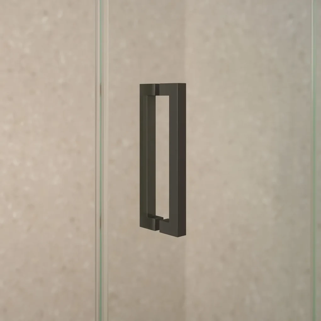 Saniclear Supreme douchecabine 110x80cm dubbelzijdig anti-kalk zwart