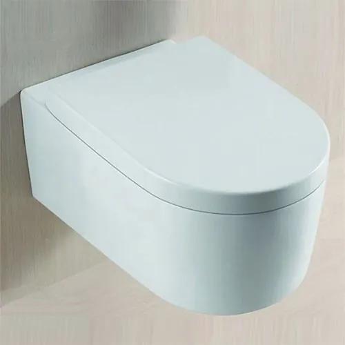 Toiletpot Hangend Jinny 55x36x34,5cm Wandcloset Keramiek Diepspoel Nano Coating EasyClean Glans Wit met Softclose Toiletbril