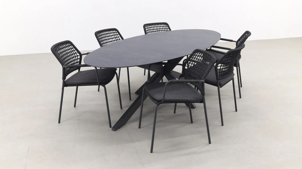 Barista/Privada 240x107 - Ovale tuinset - 7-delig - stapelbaar OP=OP