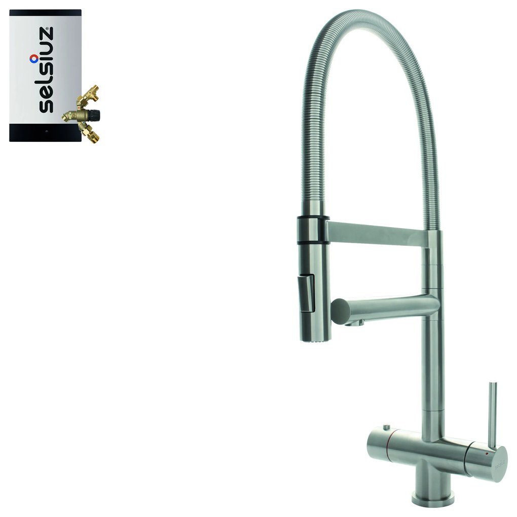 Selsiuz Inox XL kokend water kraan met combi extra boiler inox