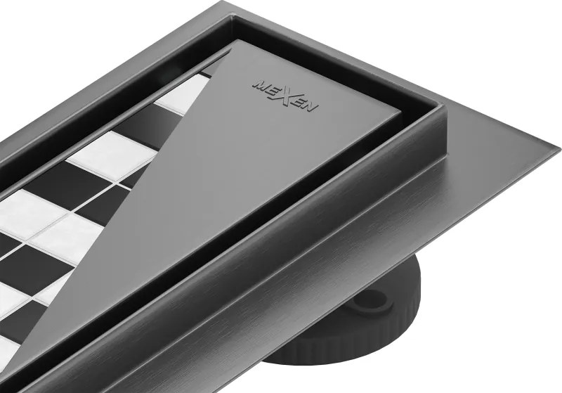 Mexen Flat 360° M13 draaibare 2-in-1 lijnafvoer 80 cm, gun grijs geborsteld - 1E10080-40