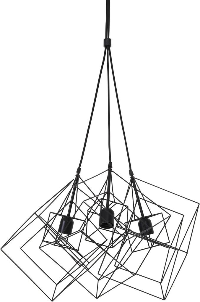 Hanglamp KUBINKA - mat zwart - 3-lichtpunten