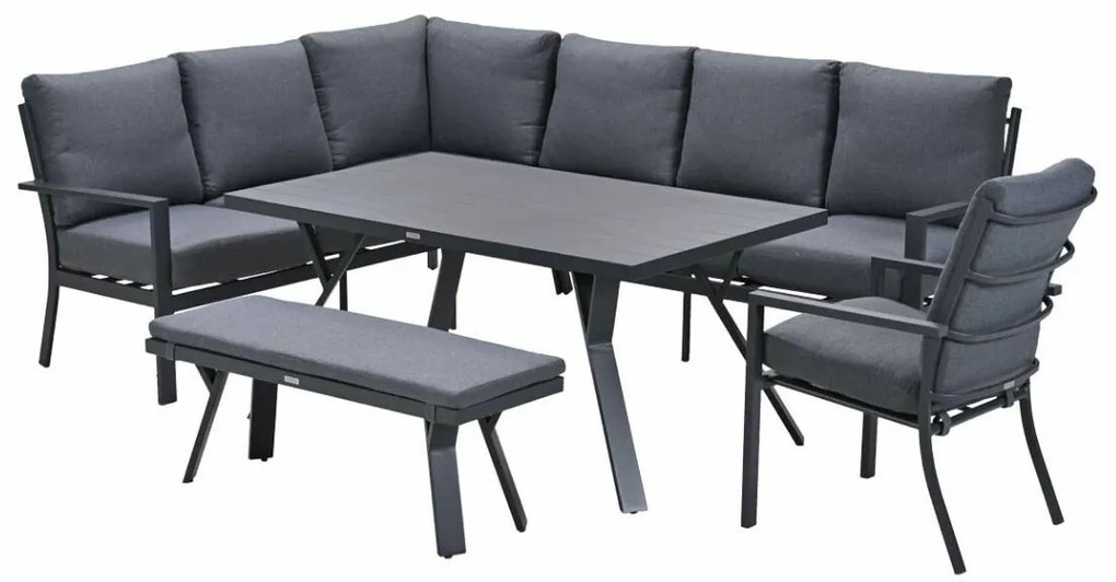 Garden Impressions Senja lounge dining set 5-delig links incl. stoel - mystic grijs